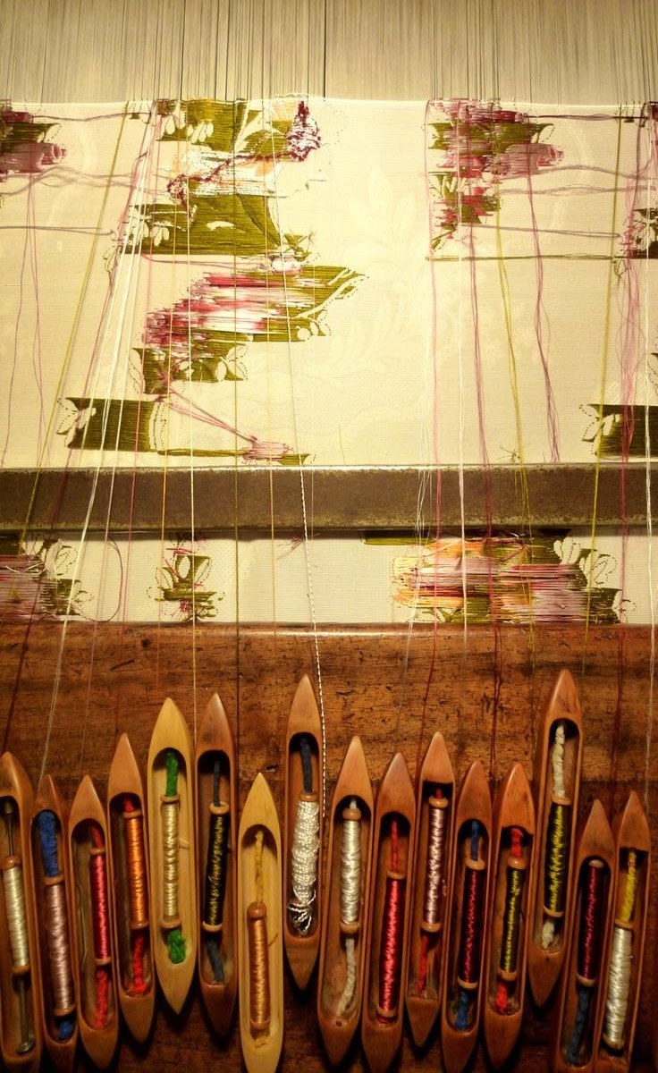 Loom shuttles and floral weave