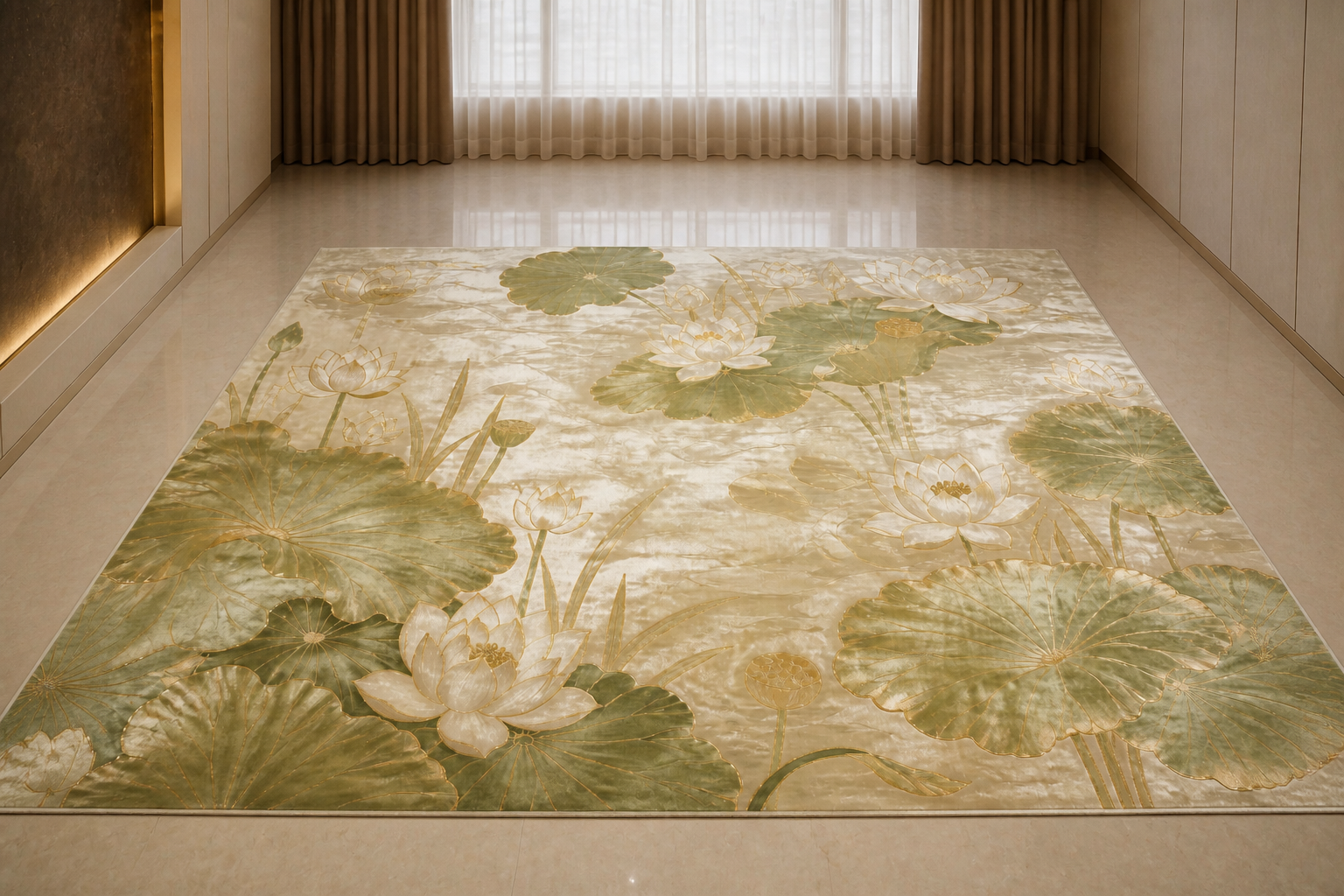 Lotus Grove Floor Cloth view 4