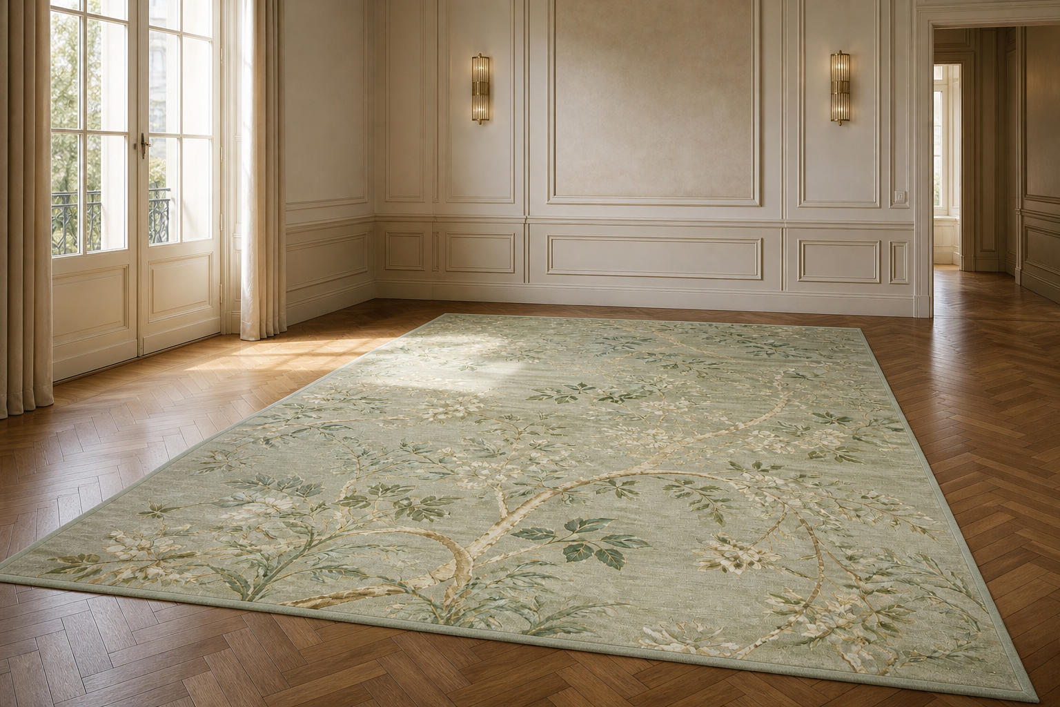 Vine Motif Silk Carpet view 4