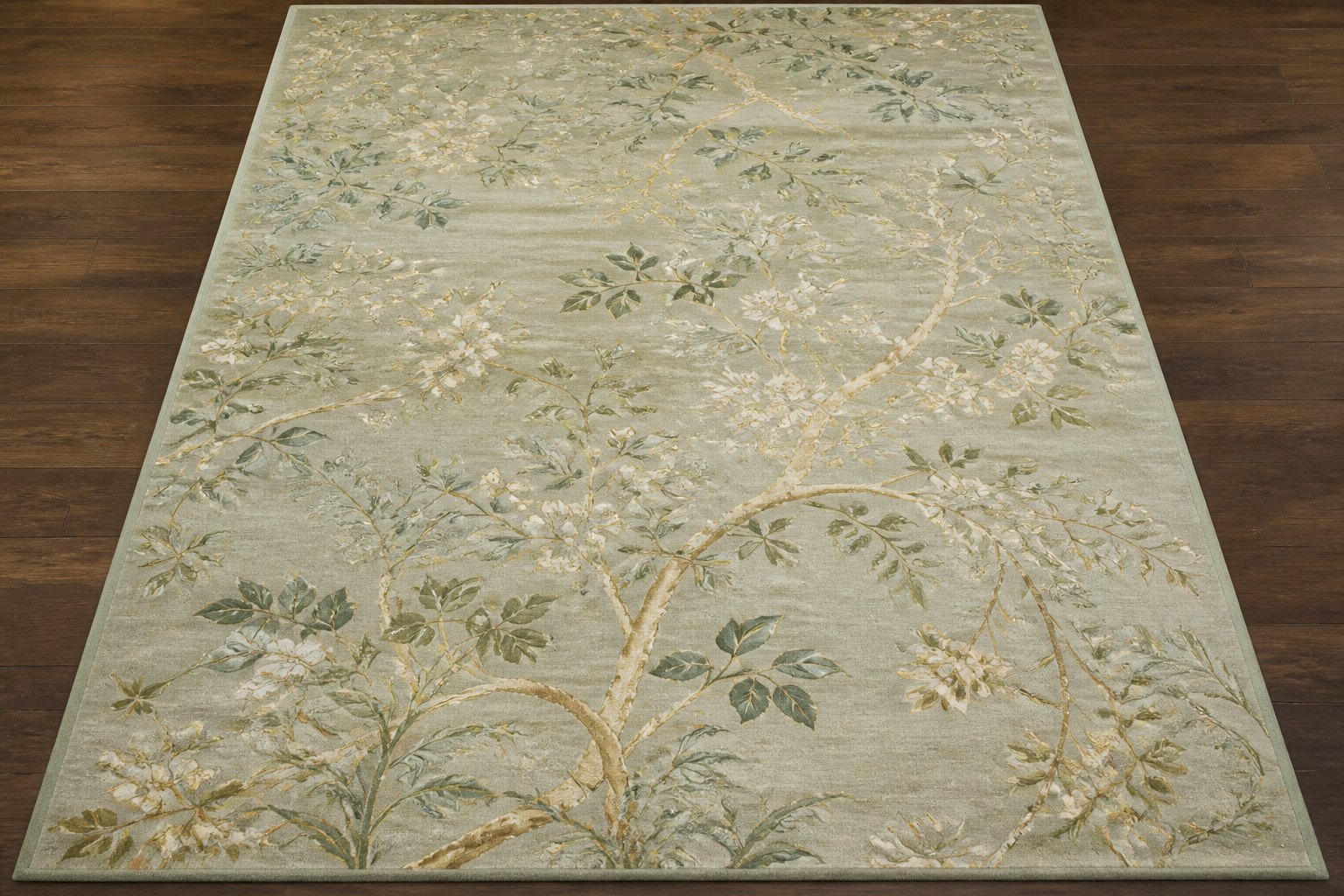 Vine Motif Silk Carpet